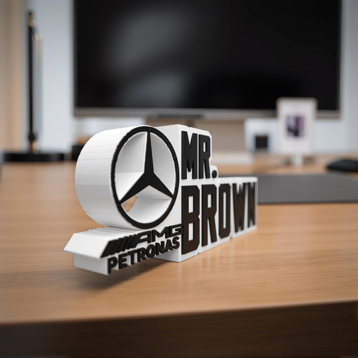 Personalized Mercedes F1 Team Desk Name Plate
