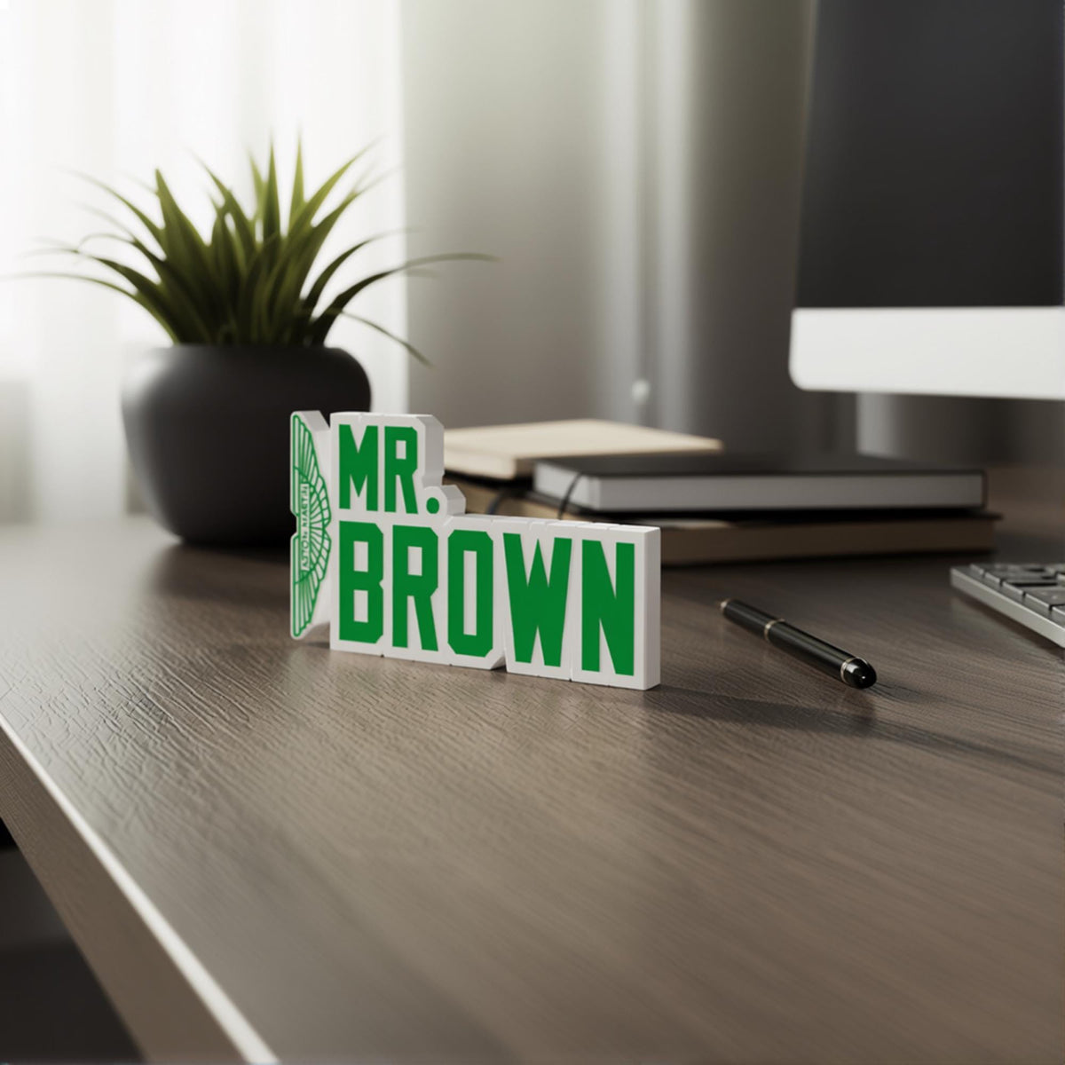 Personalized Aston Martin F1 Team Desk Name Plate