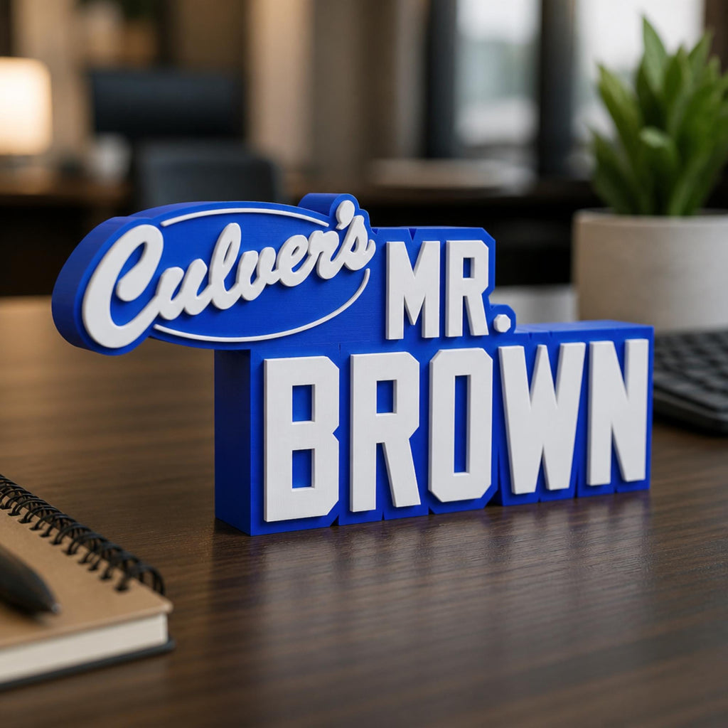 Personalized Culver’s Desk Name Plate