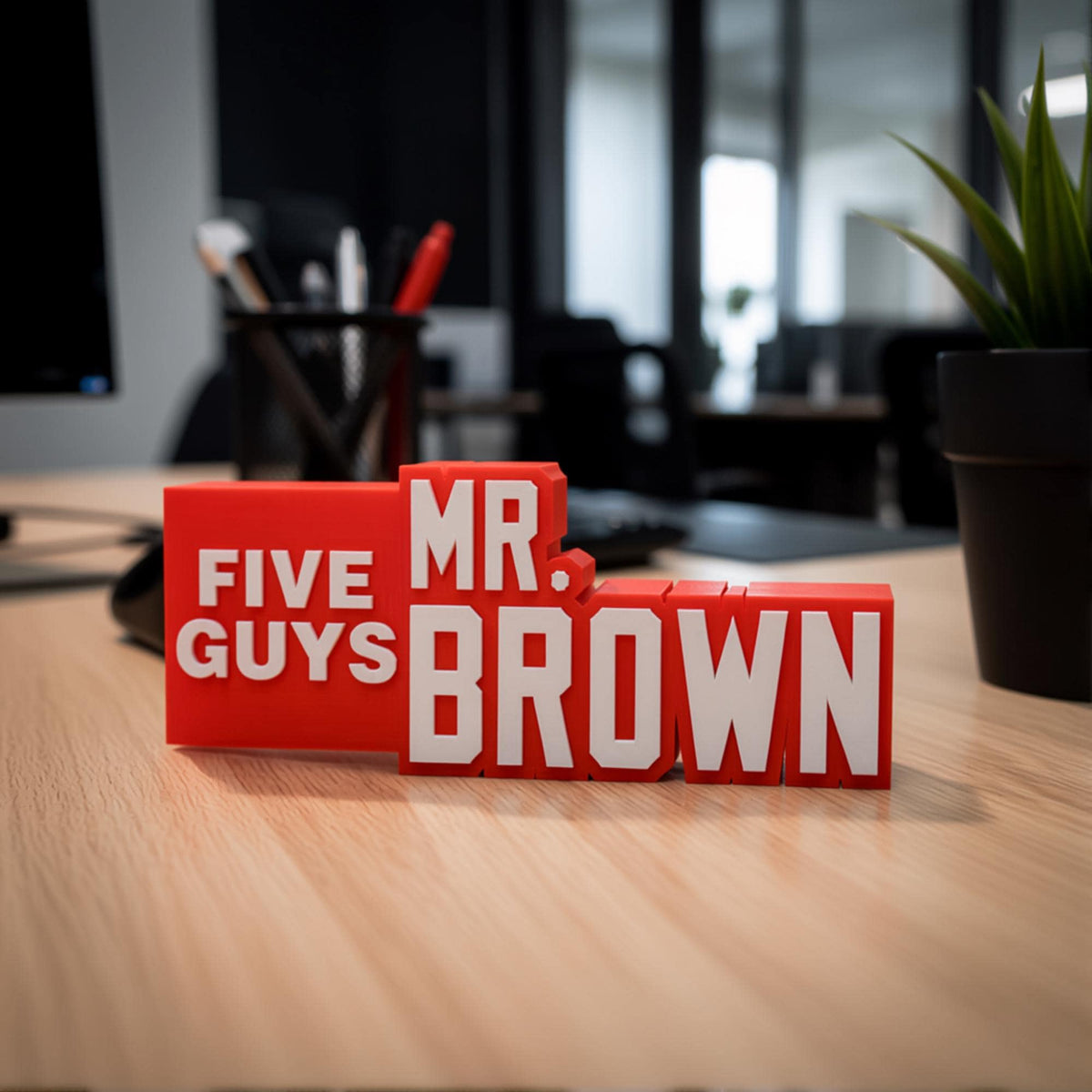Personalized Five Guys Desk Name Plate