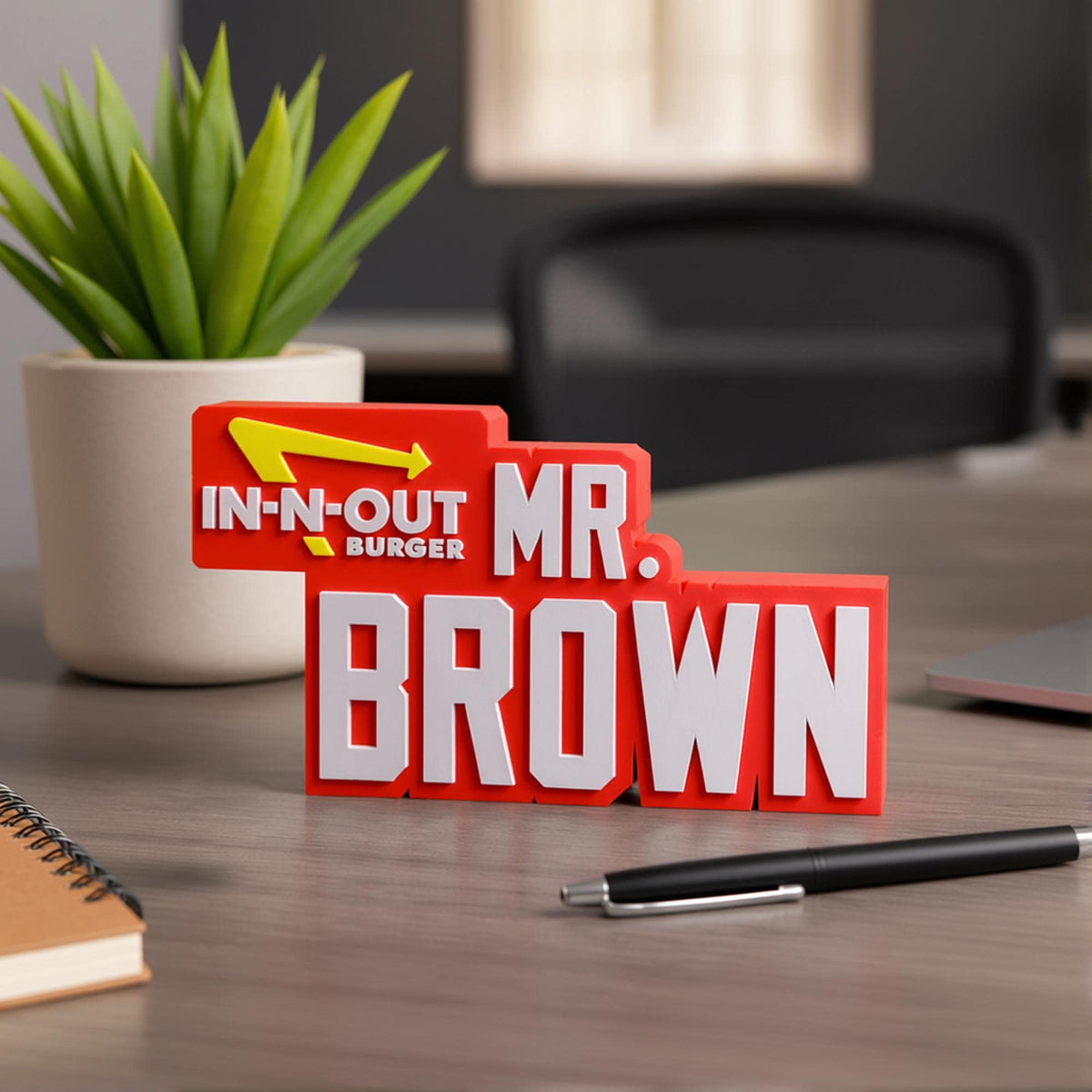 Personalized In-N-Out Desk Name Plate