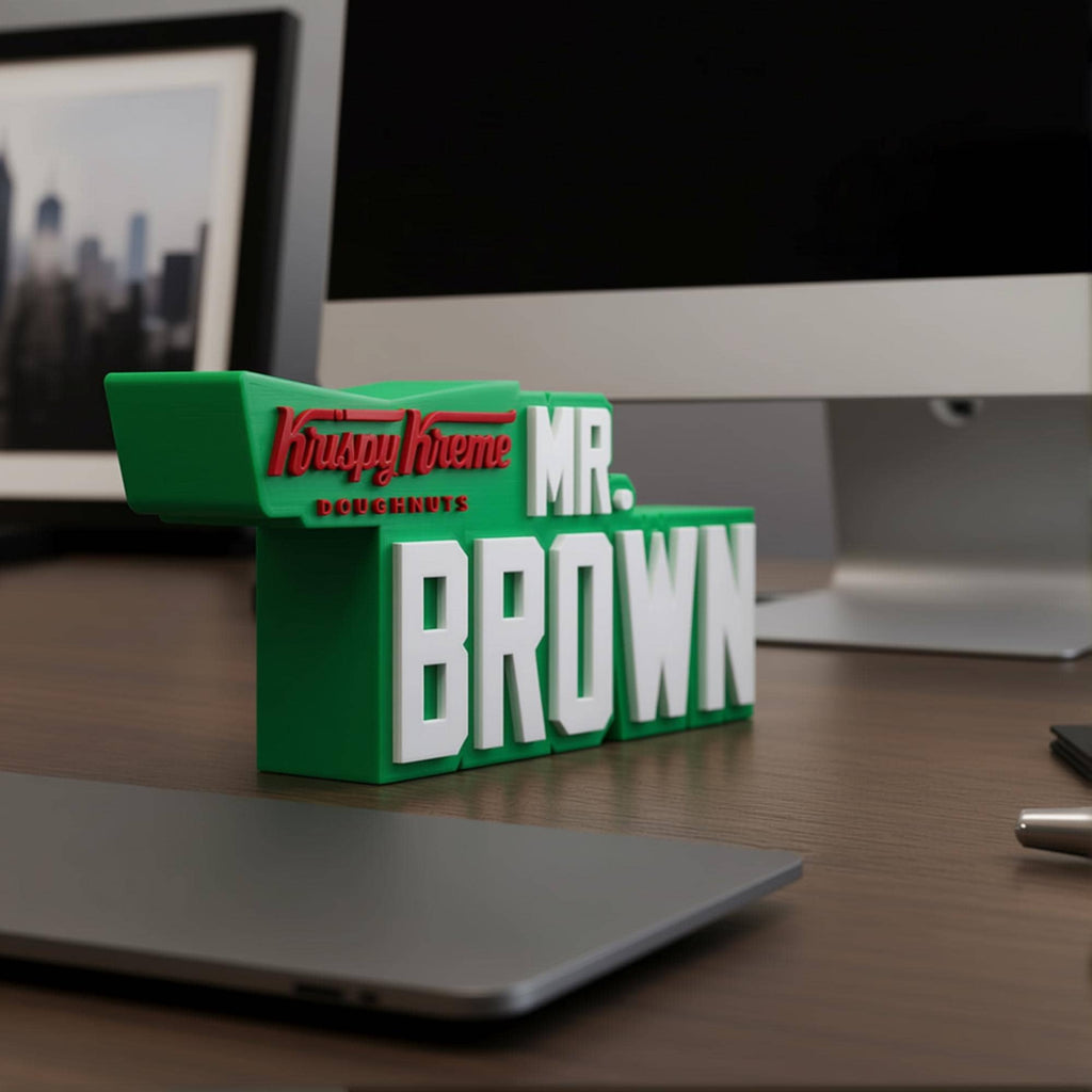 Personalized Krispy Kreme Desk Name Plate