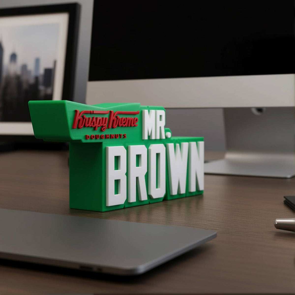 Personalized Krispy Kreme Desk Name Plate