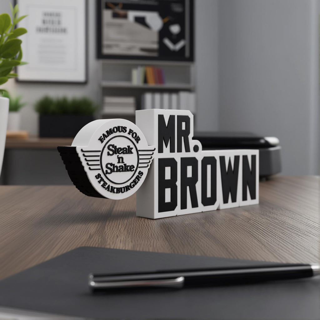 Personalized Steak n’ Shake Desk Name Plate