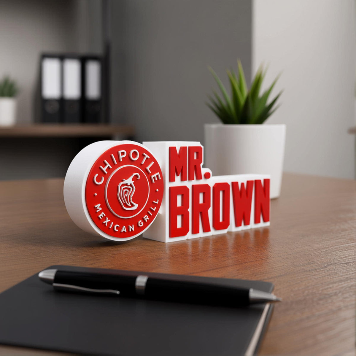 Personalized Chipotle Desk Name Plate