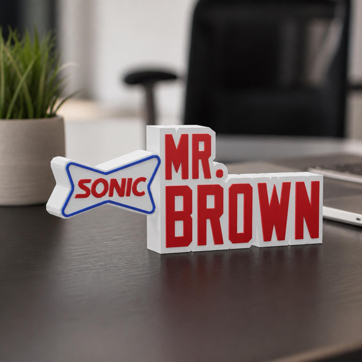 Personalized Sonic Desk Name Plate