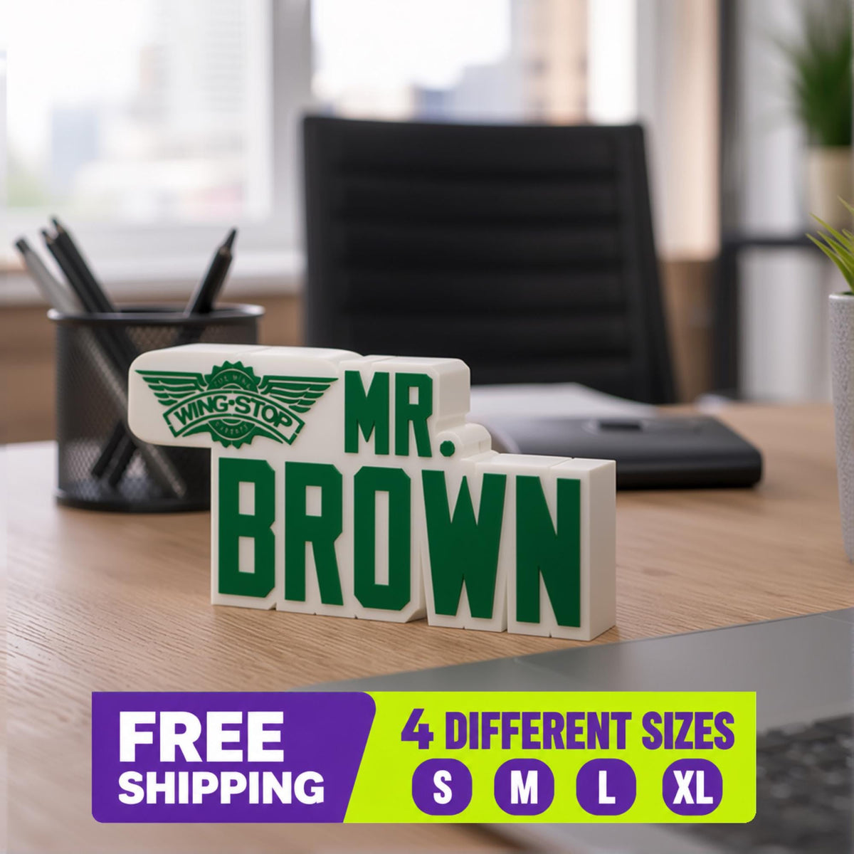 Personalized Wingstop Desk Name Plate