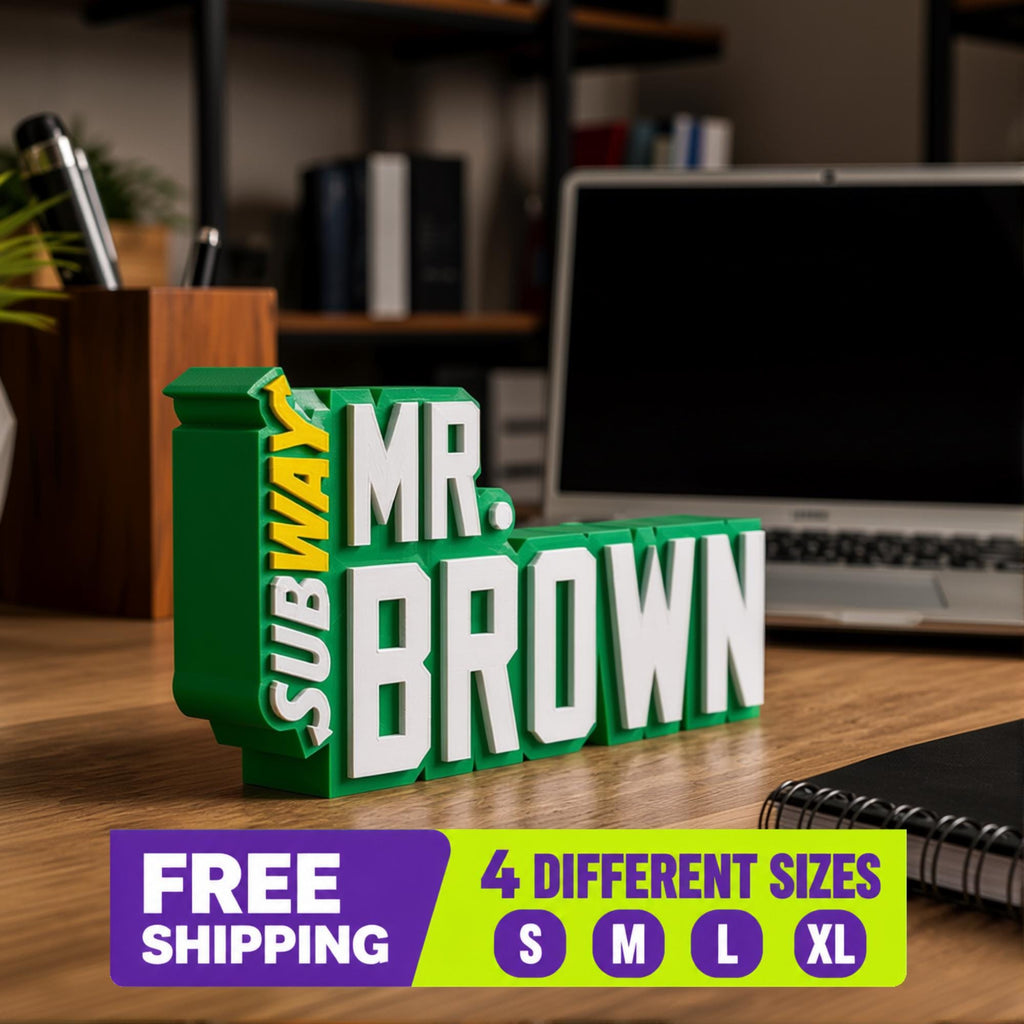 Personalized Subway Desk Name Plate