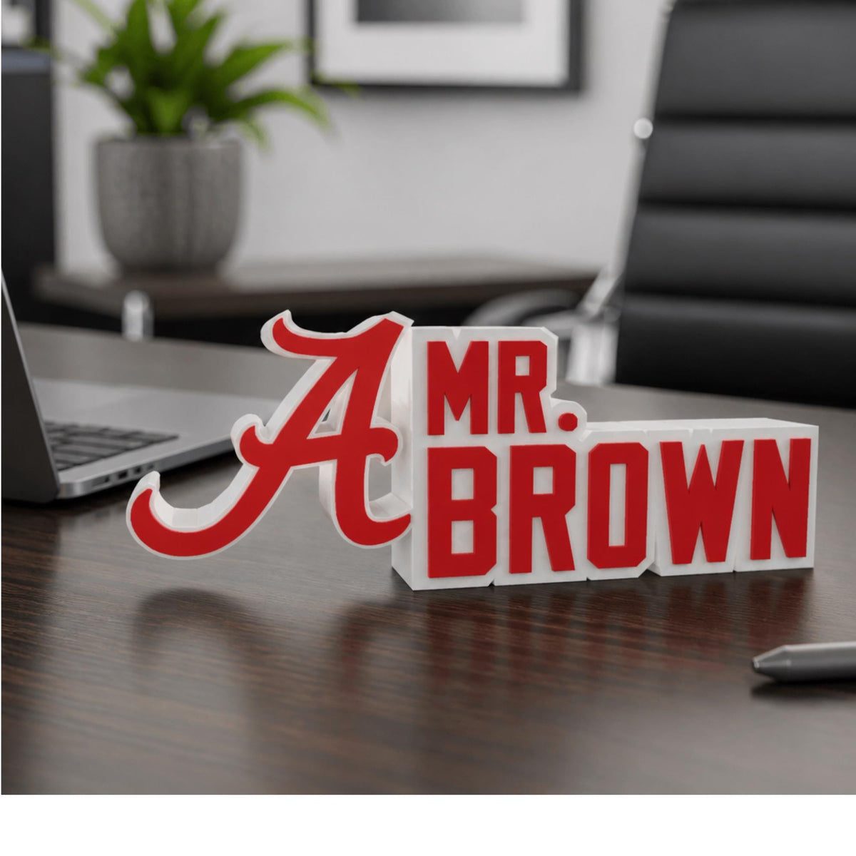 Personalized Alabama Crimson Tide Desk Name Plate