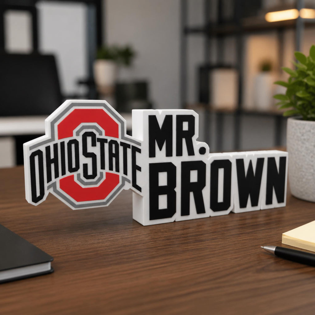 Personalized Ohio State Buckeyes Desk Name Plate