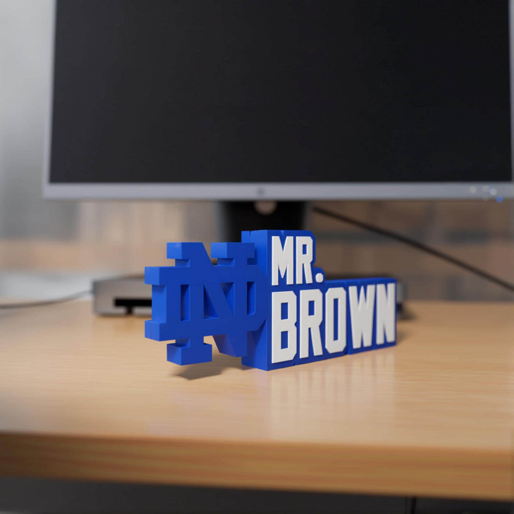 Personalized Notre Dame Fighting Irish Desk Name Plate