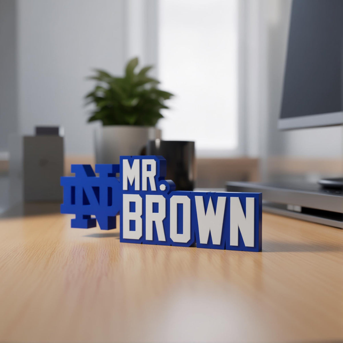 Personalized Notre Dame Fighting Irish Desk Name Plate