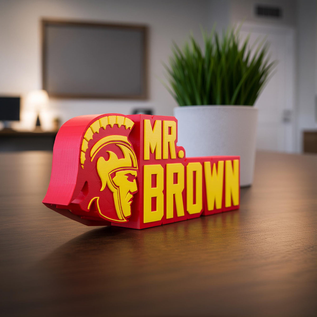 Personalized USC Trojans Desk Name Plate