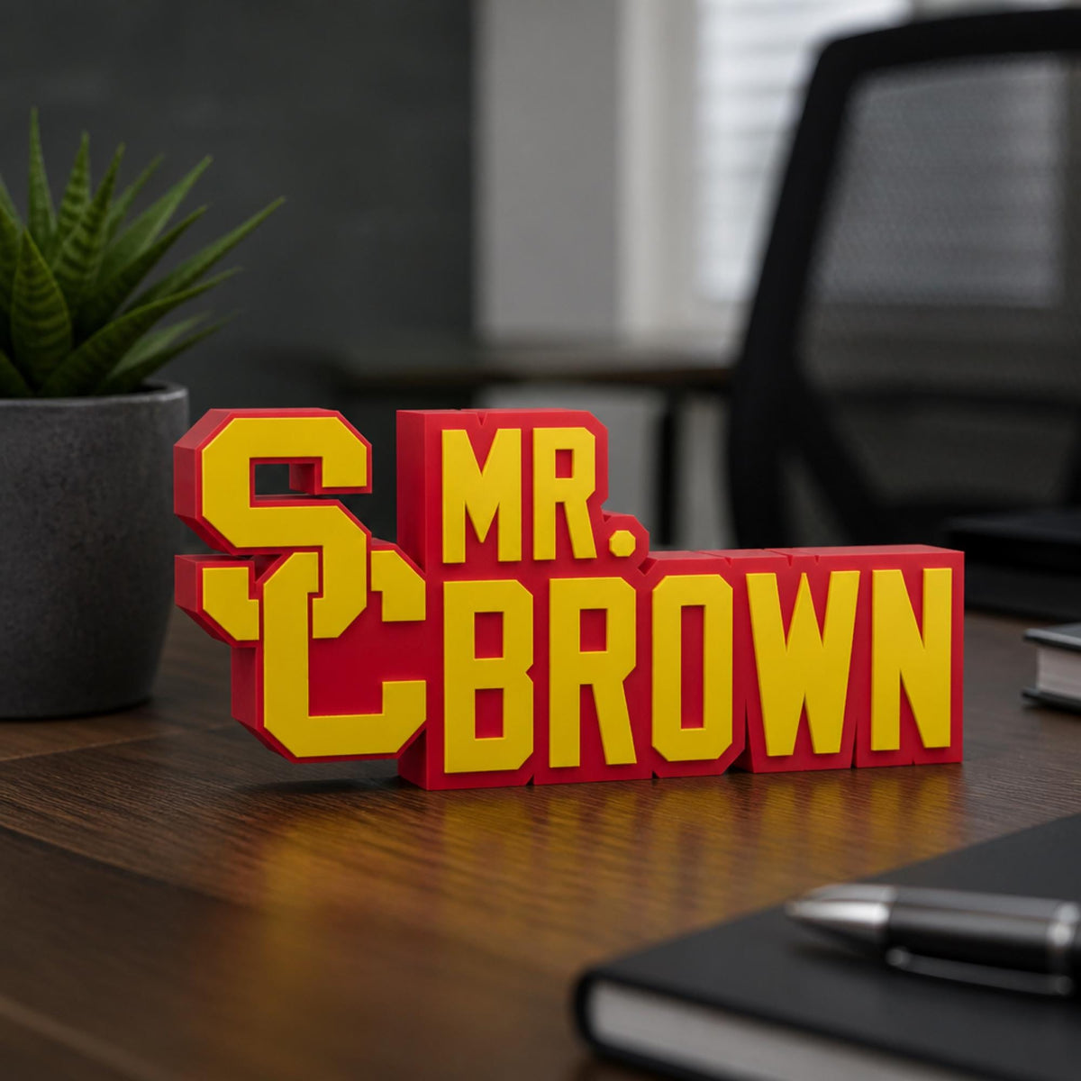 Personalized USC Trojans Desk Name Plate
