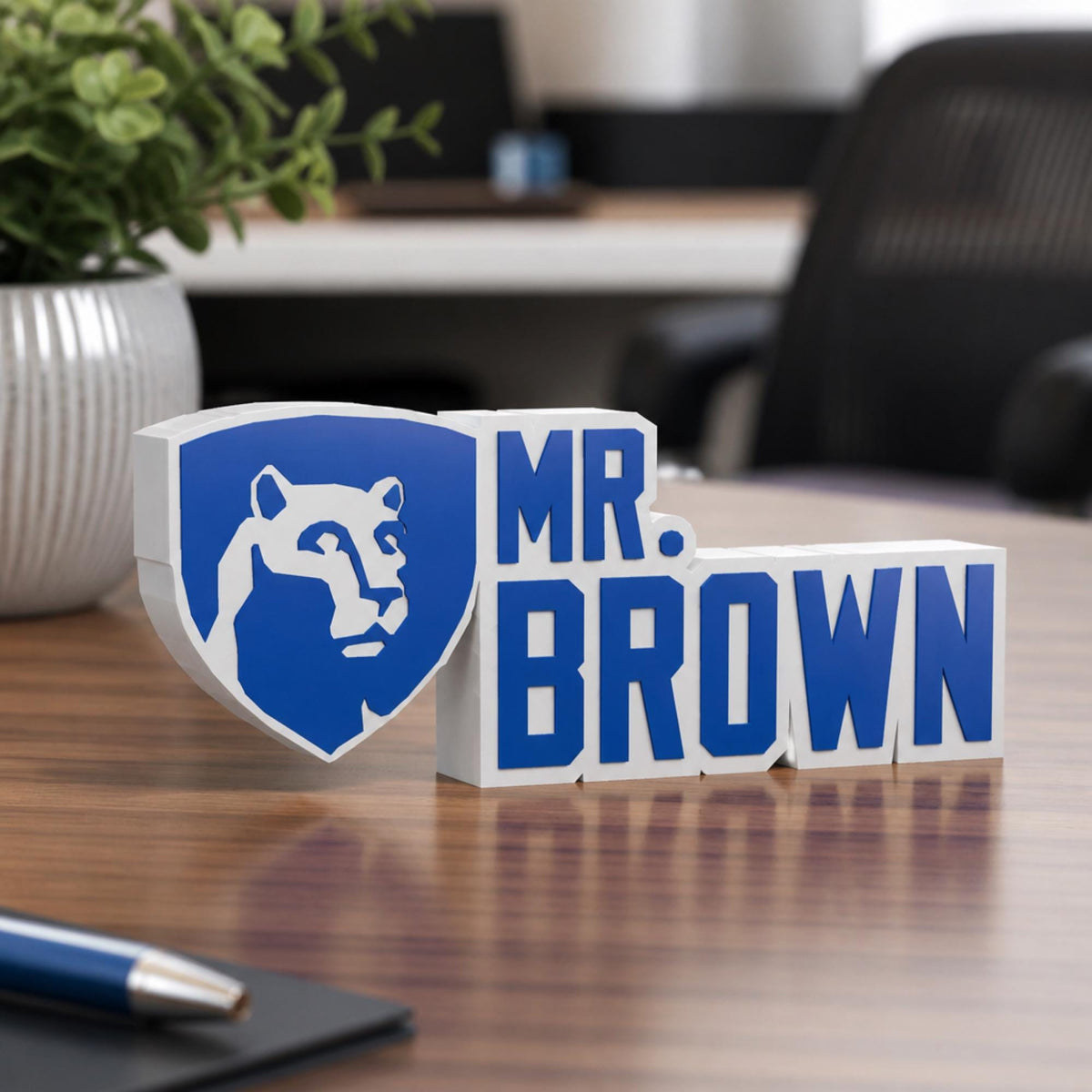 Personalized Penn State Nittany Lions Desk Name Plate