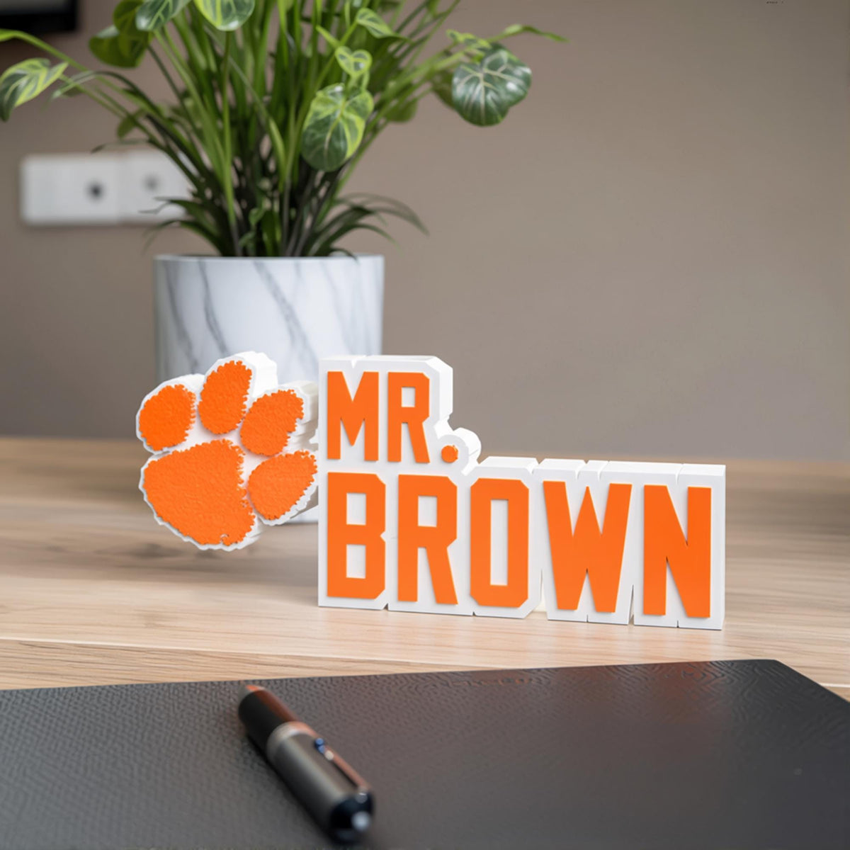Personalized Clemson Tigers Desk Name Plate