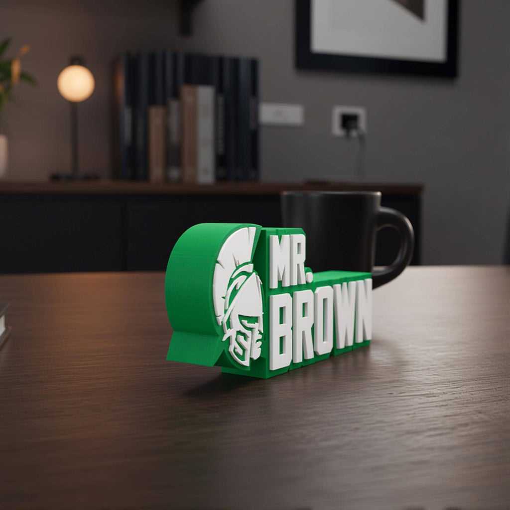 Personalized Michigan State Spartans Desk Name Plate