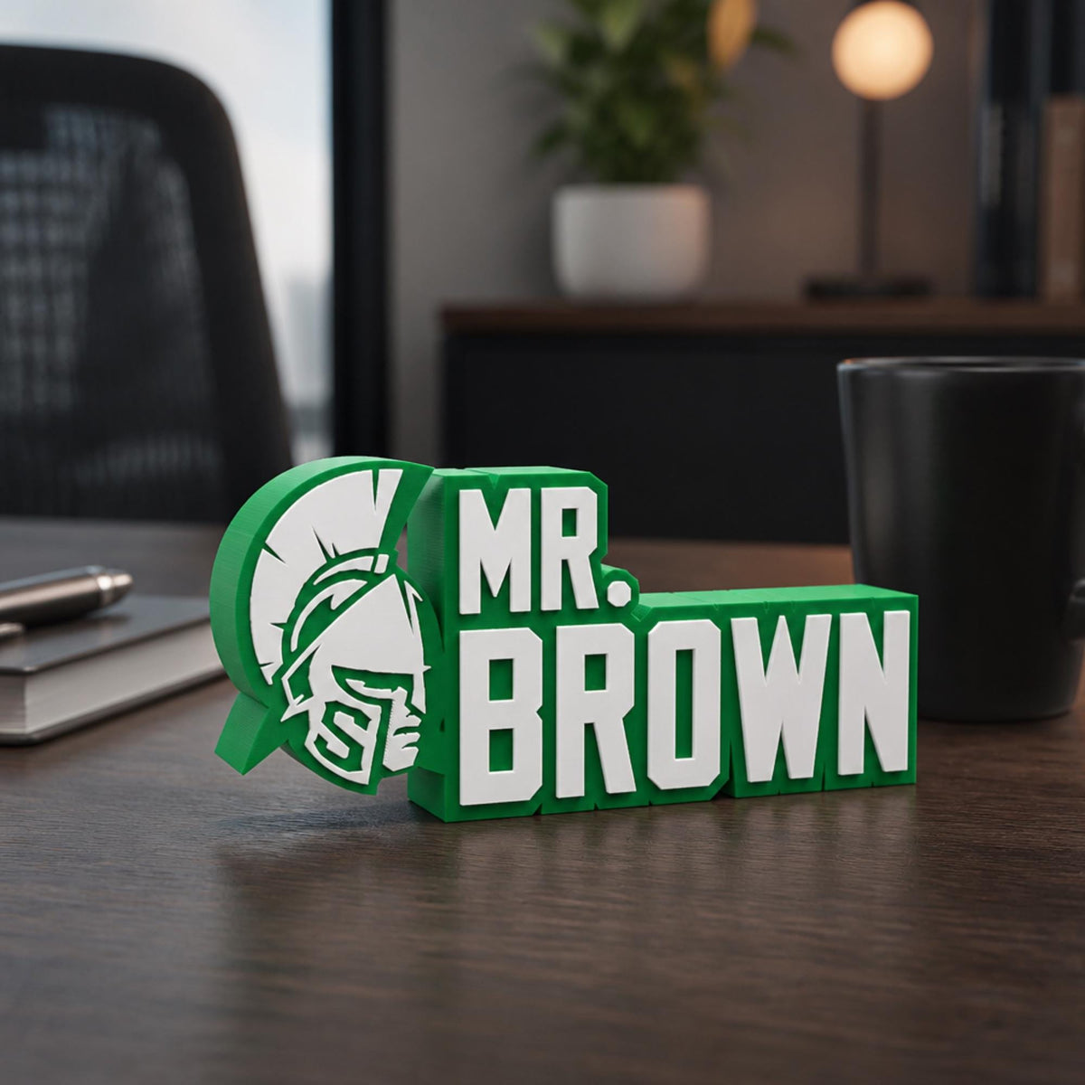 Personalized Michigan State Spartans Desk Name Plate