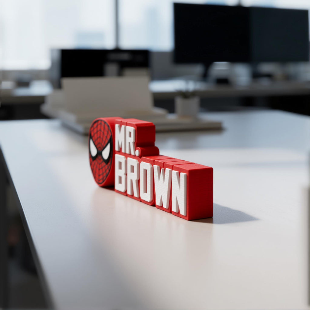 Personalized Spider-Man Desk Name Plate
