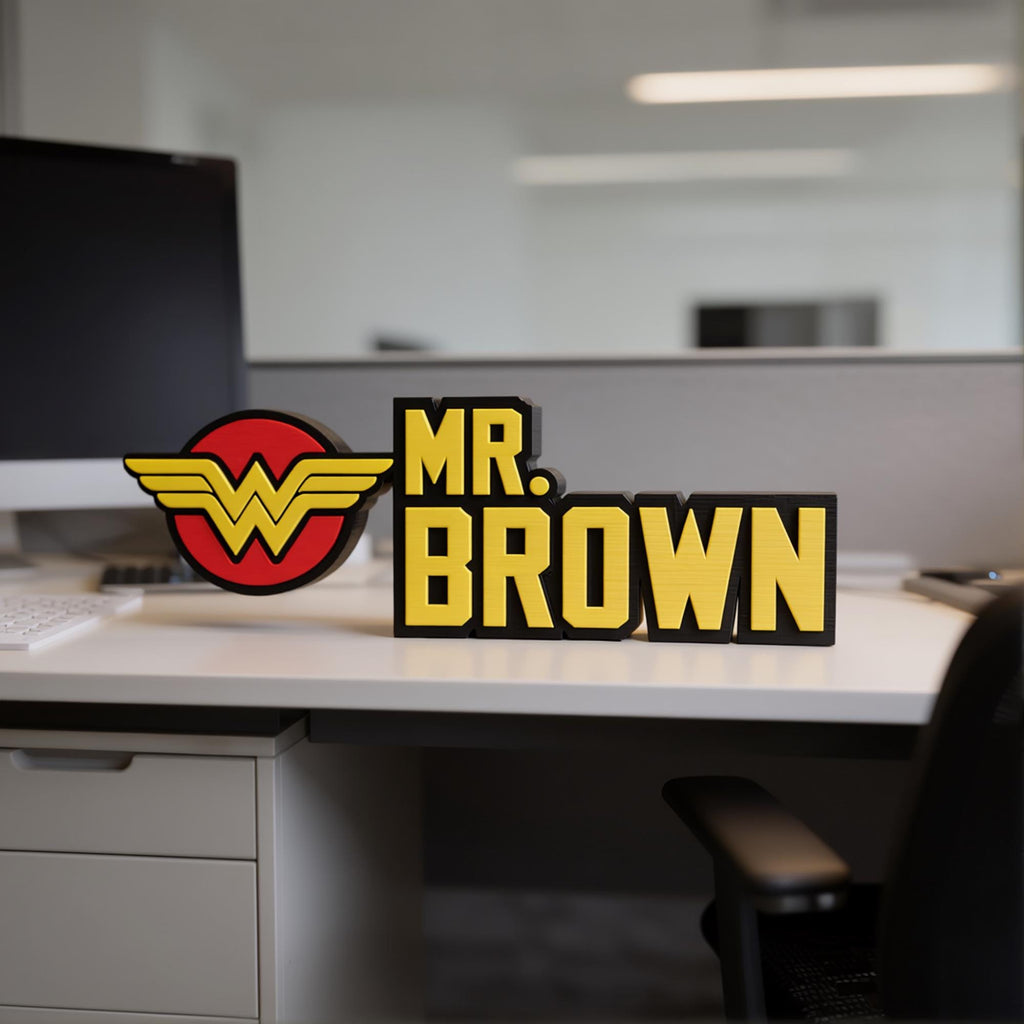 Personalized Wonder Woman Desk Name Plate