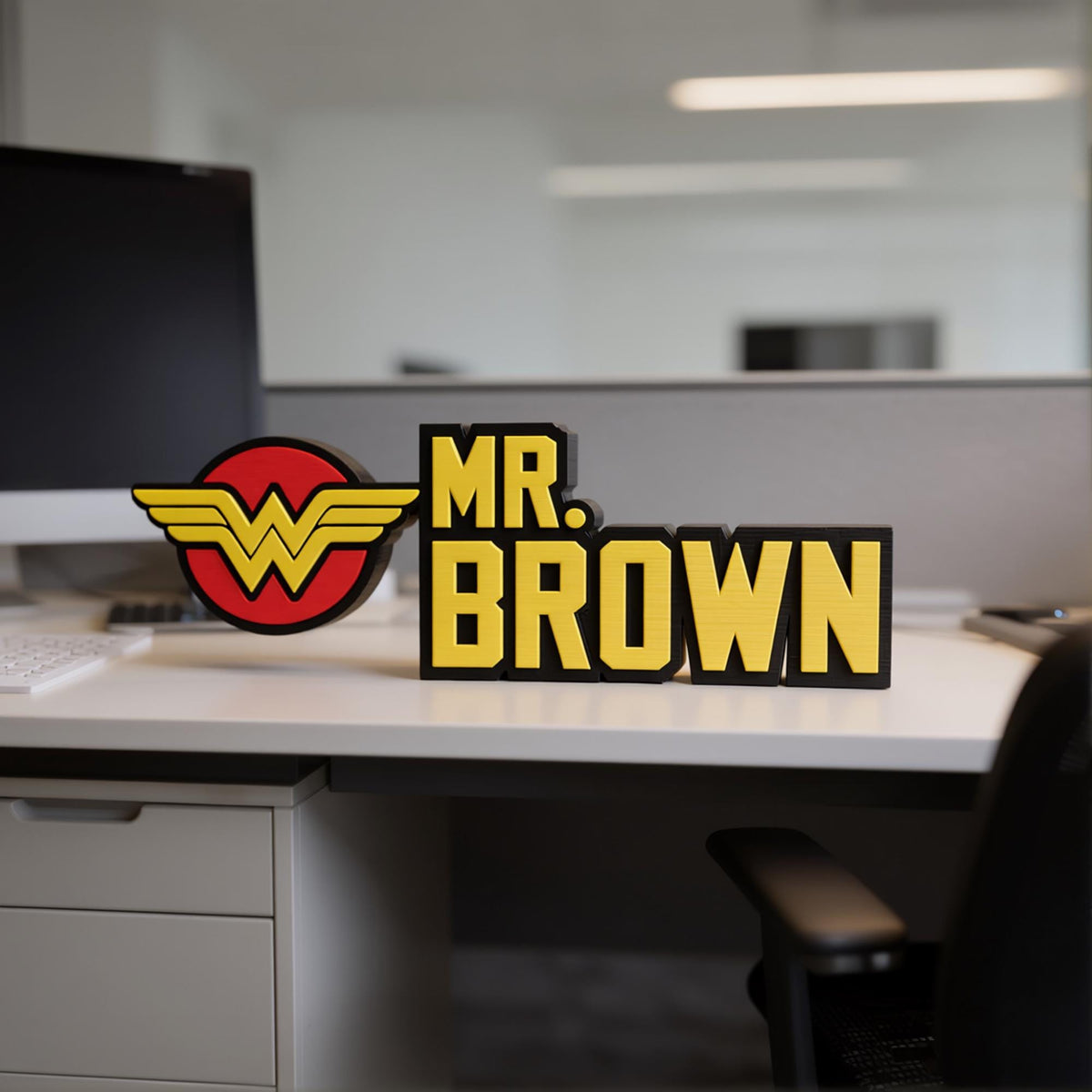 Personalized Wonder Woman Desk Name Plate