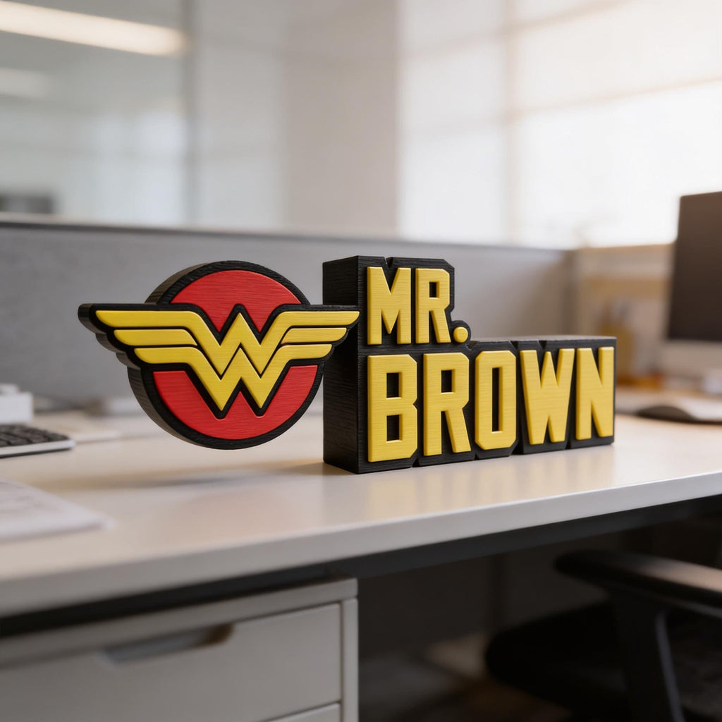 Personalized Wonder Woman Desk Name Plate