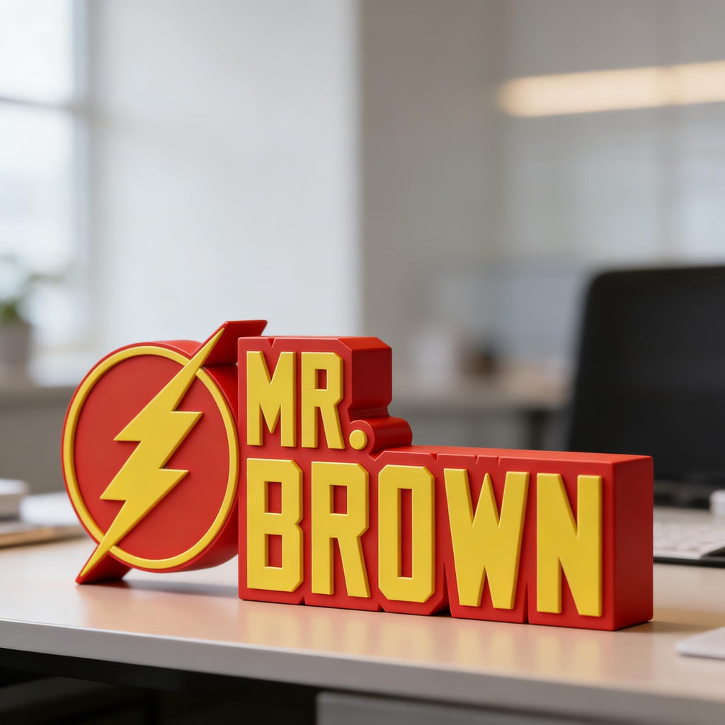 Personalized Flash Desk Name Plate
