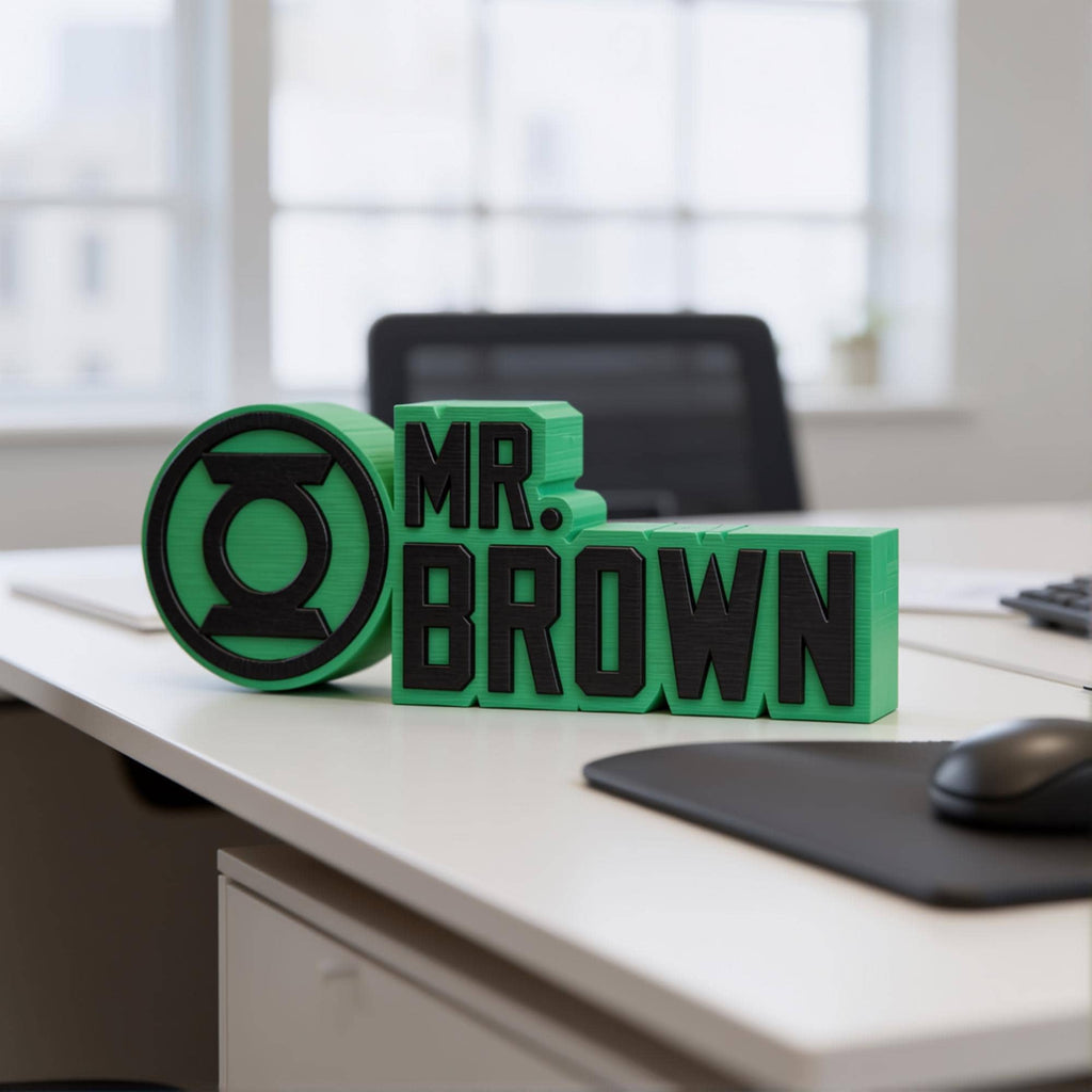 Personalized Green Lantern Desk Name Plate