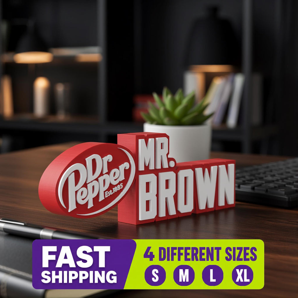 Personalized Dr. Pepper Desk Name Plate