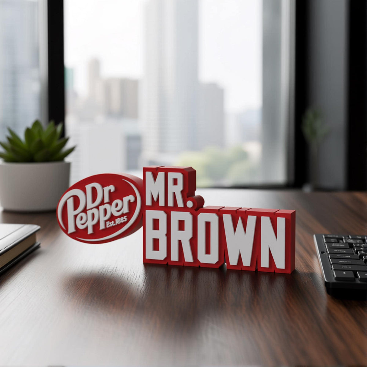 Personalized Dr. Pepper Desk Name Plate