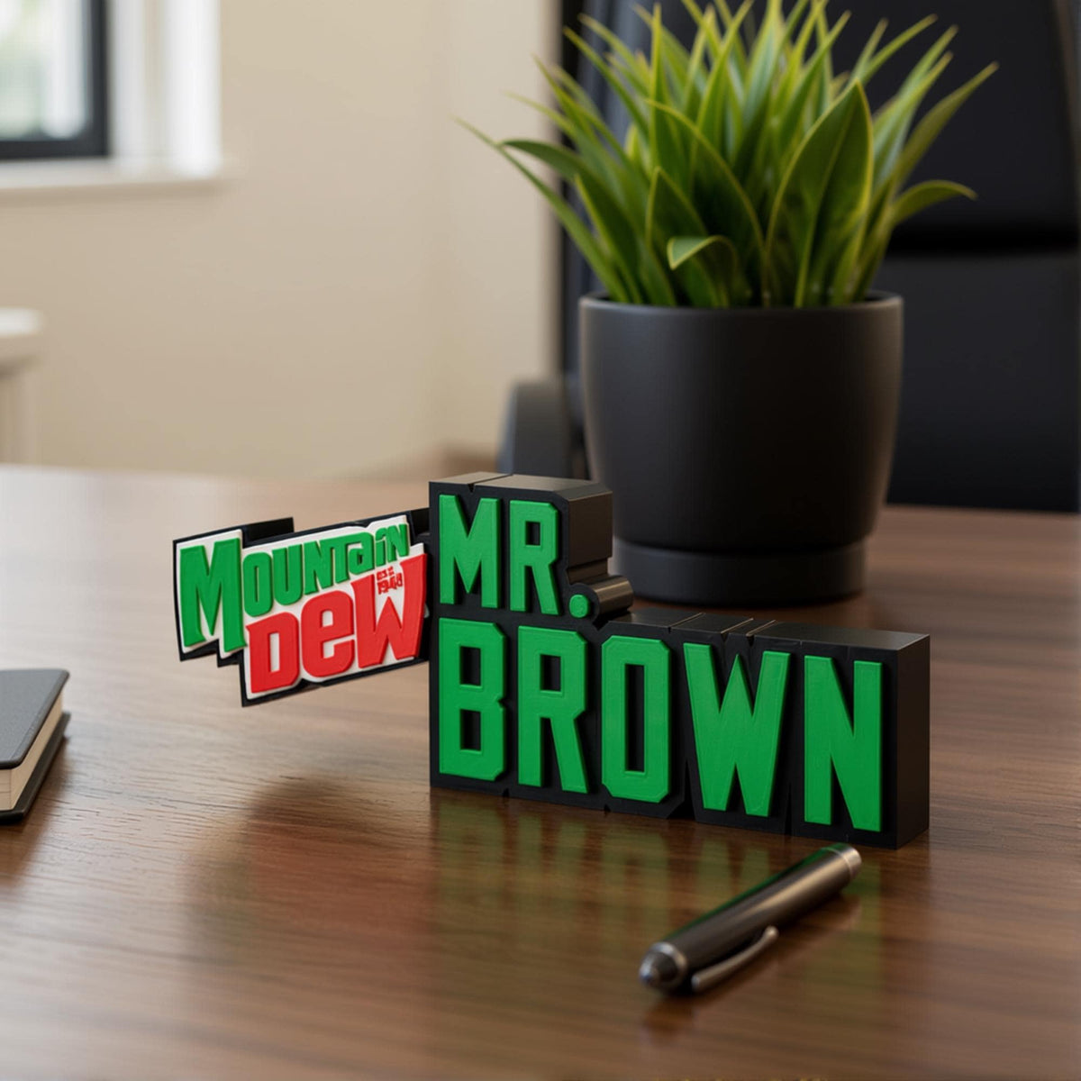 Personalized Mountain Dew Desk Name Plate