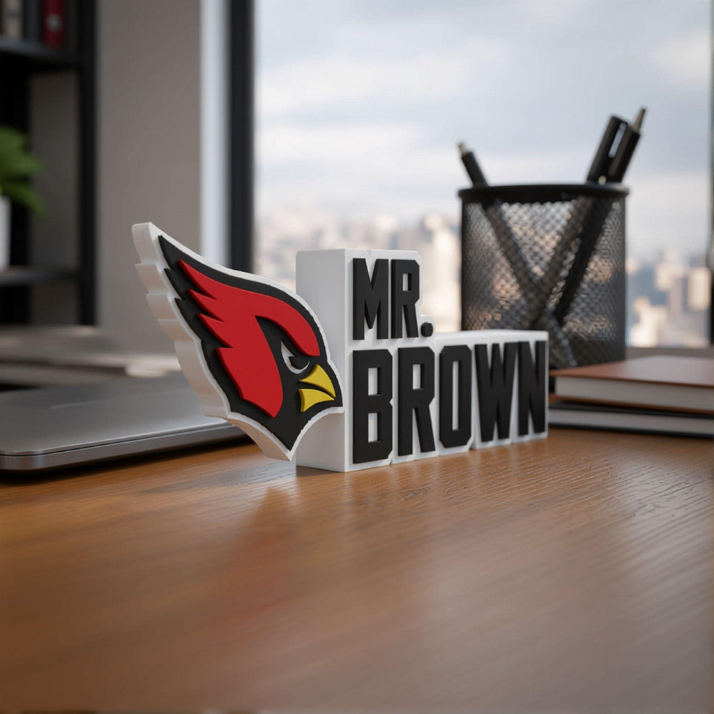 Personalized Arizona Cardinals Football Desk Name Plate