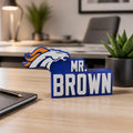 Personalized Denver Broncos Football Desk Name Plate