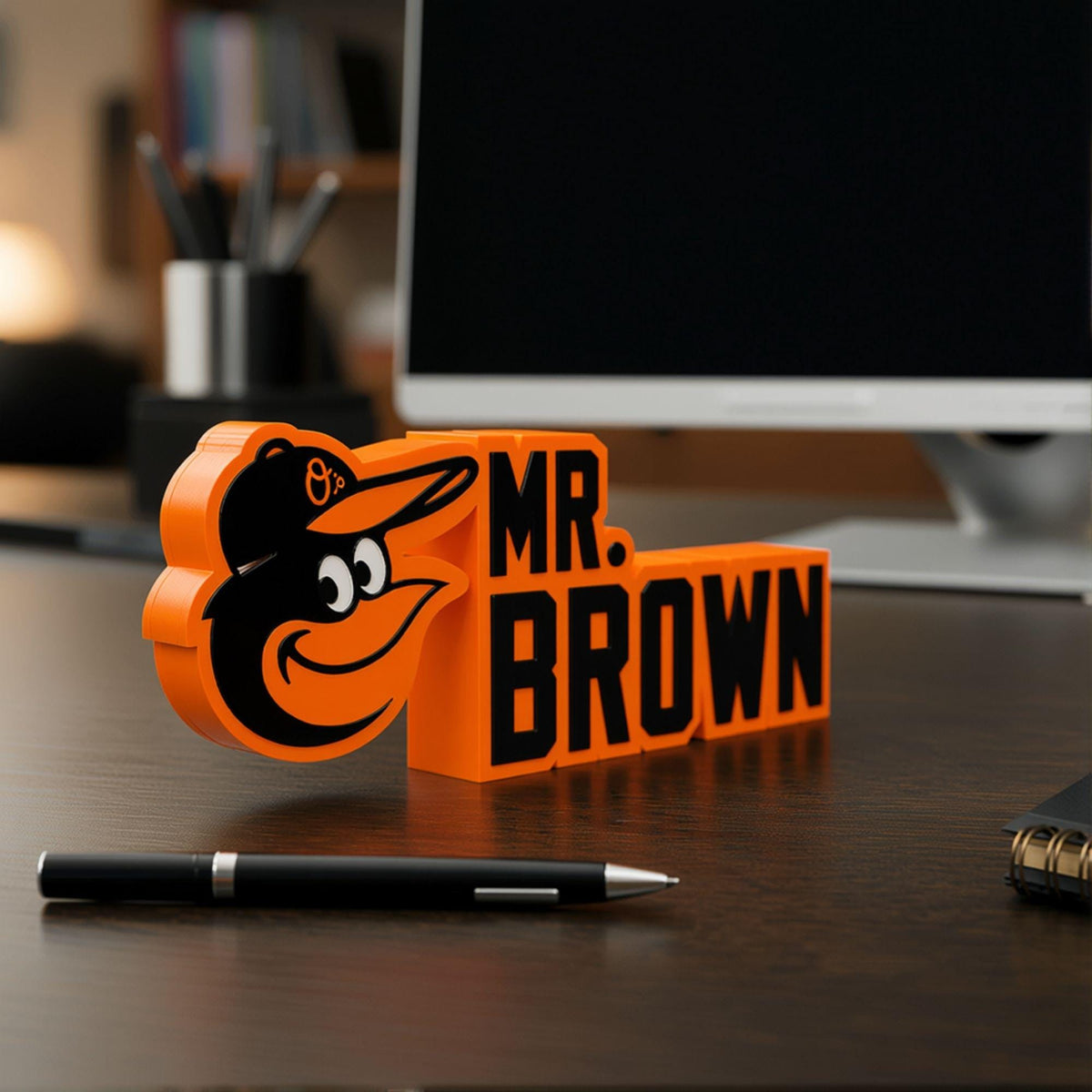 Personalized Baltimore Orioles Baseball Desk Name Plate