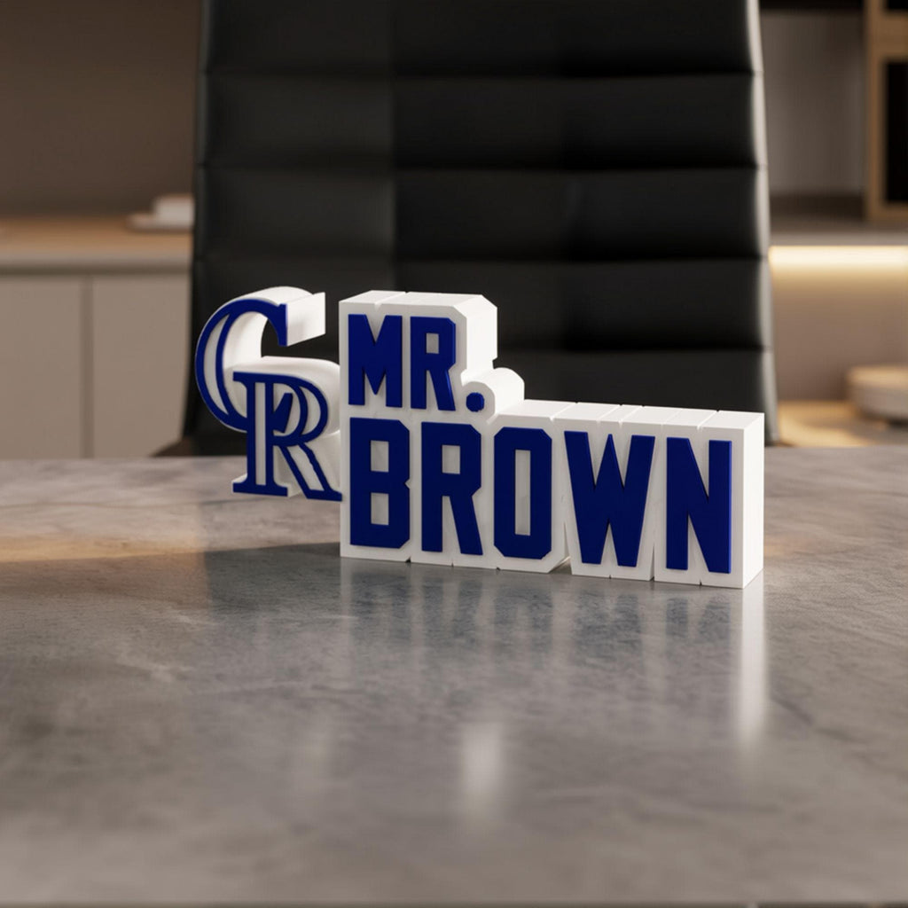 Personalized Colorado Rockies Baseball Desk Name Plate