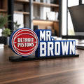 Personalized Detroit Pistons Basketball Desk Name Plate