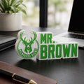 Personalized Milwaukee Bucks Basketball Desk Name Plate