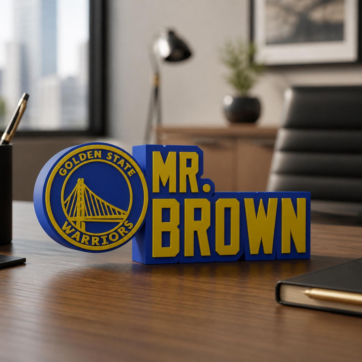 Personalized Golden State Warriors Basketball Desk Name Plate