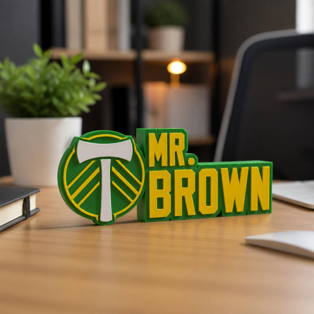 Personalized Portland Timbers Soccer Desk Name Plate