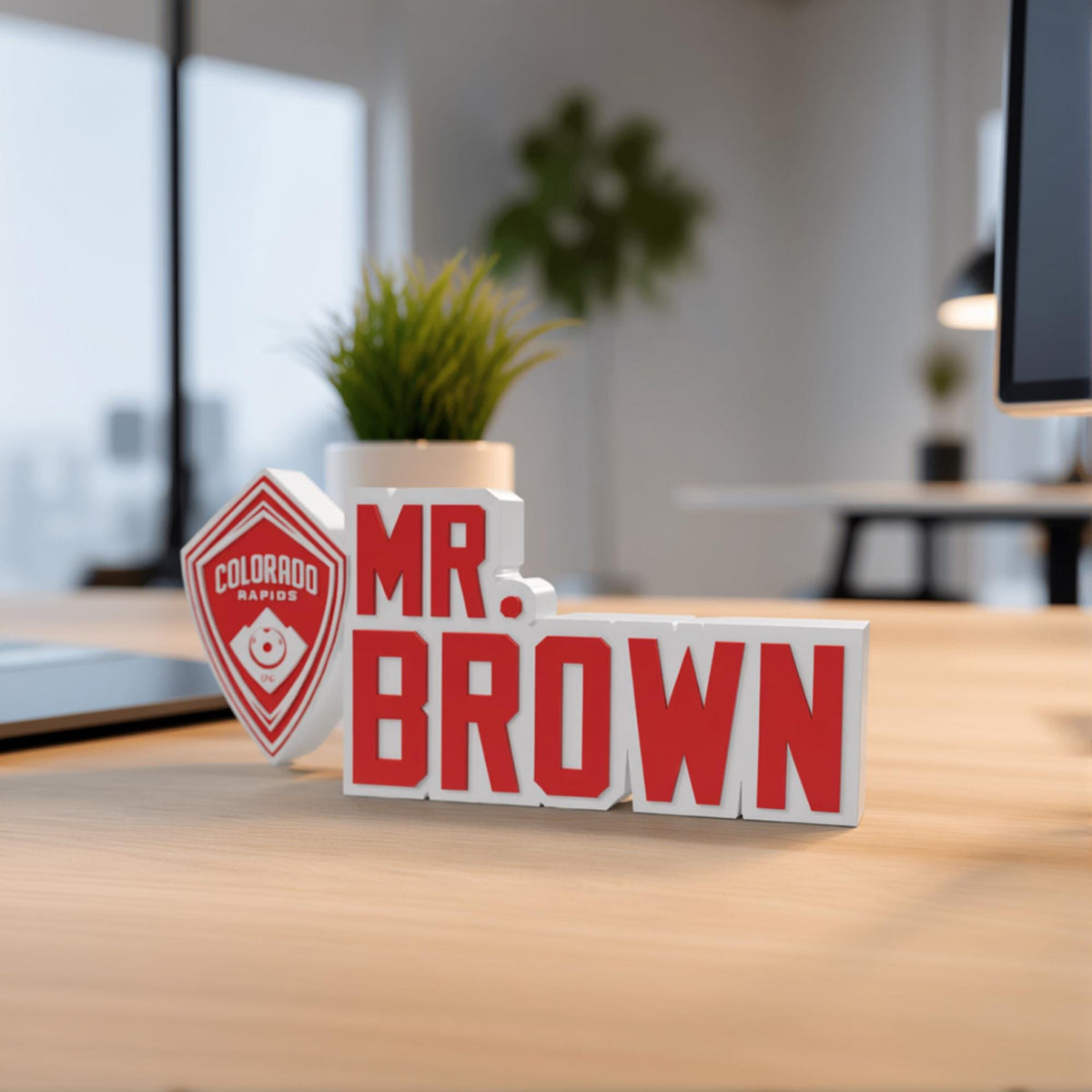 Personalized Colorado Rapids Soccer Desk Name Plate