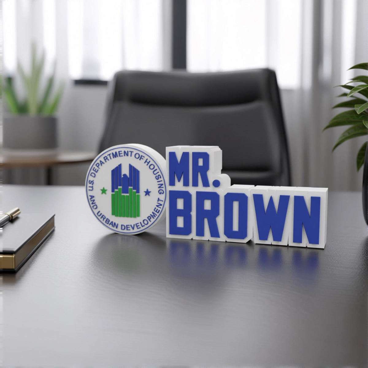 Personalized HUD Desk Name Plate