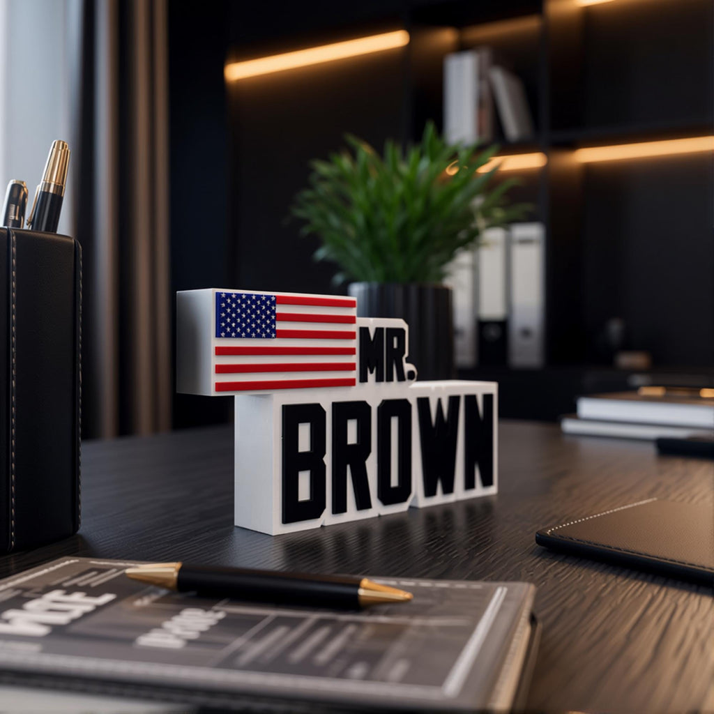 Personalized USA Desk Name Plate