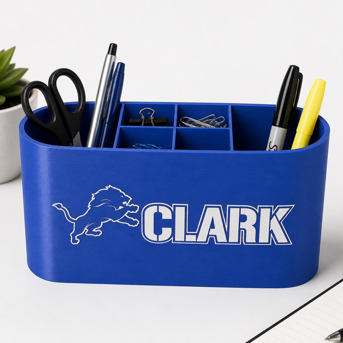 Personalized Detroit Lions Desk Organizer