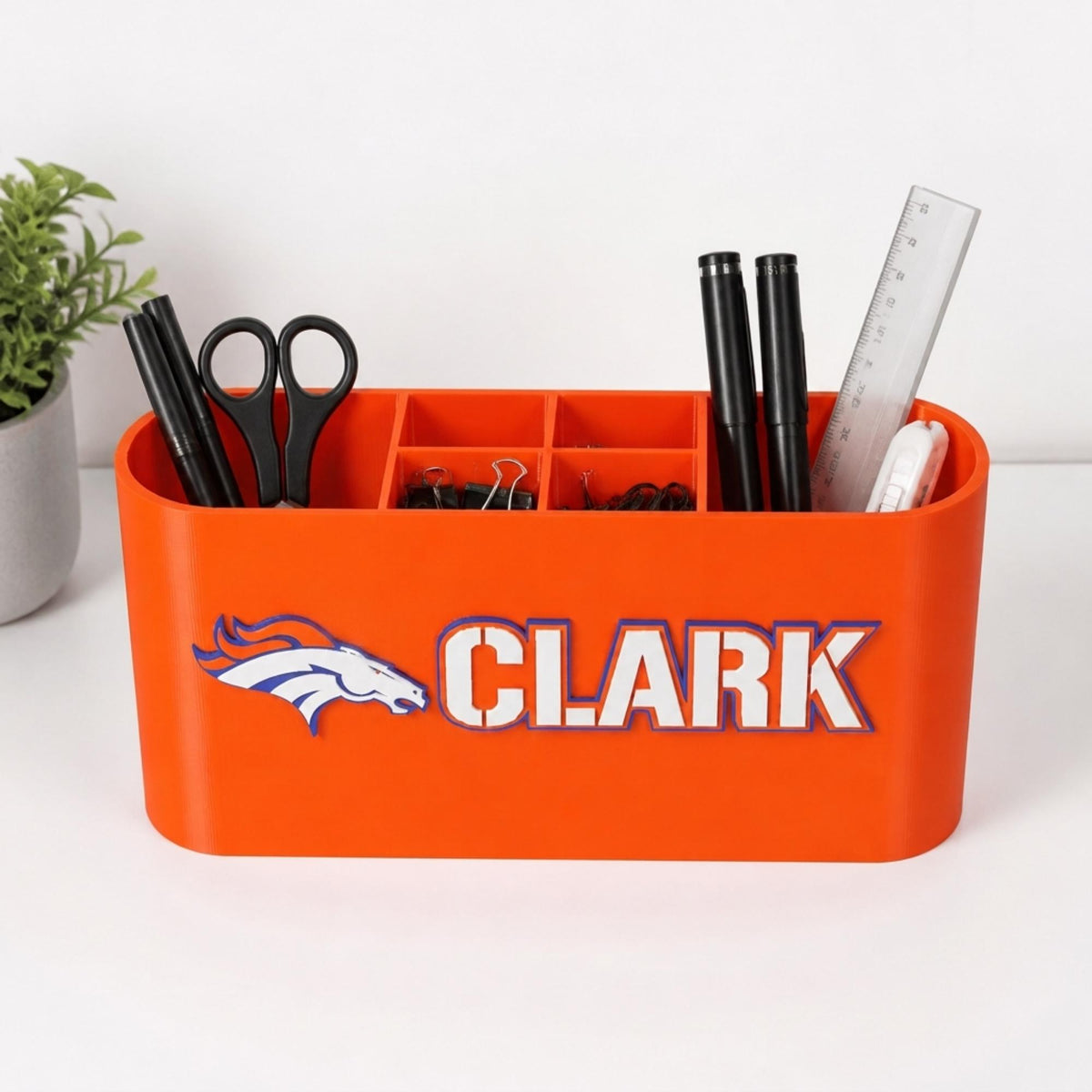 Personalized Denver Broncos Desk Organizer