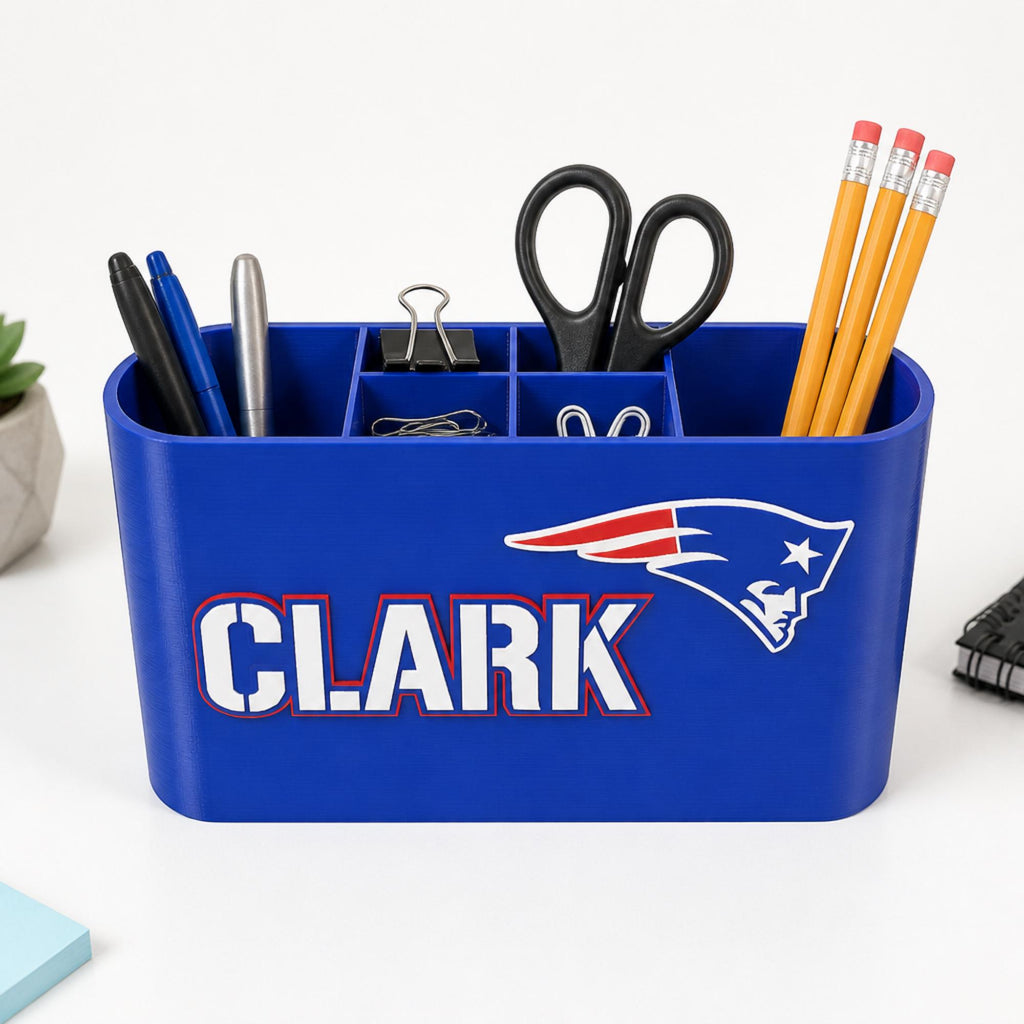Personalized New England Patriots Desk Organizer