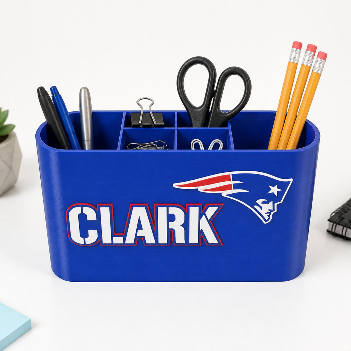 Personalized New England Patriots Desk Organizer