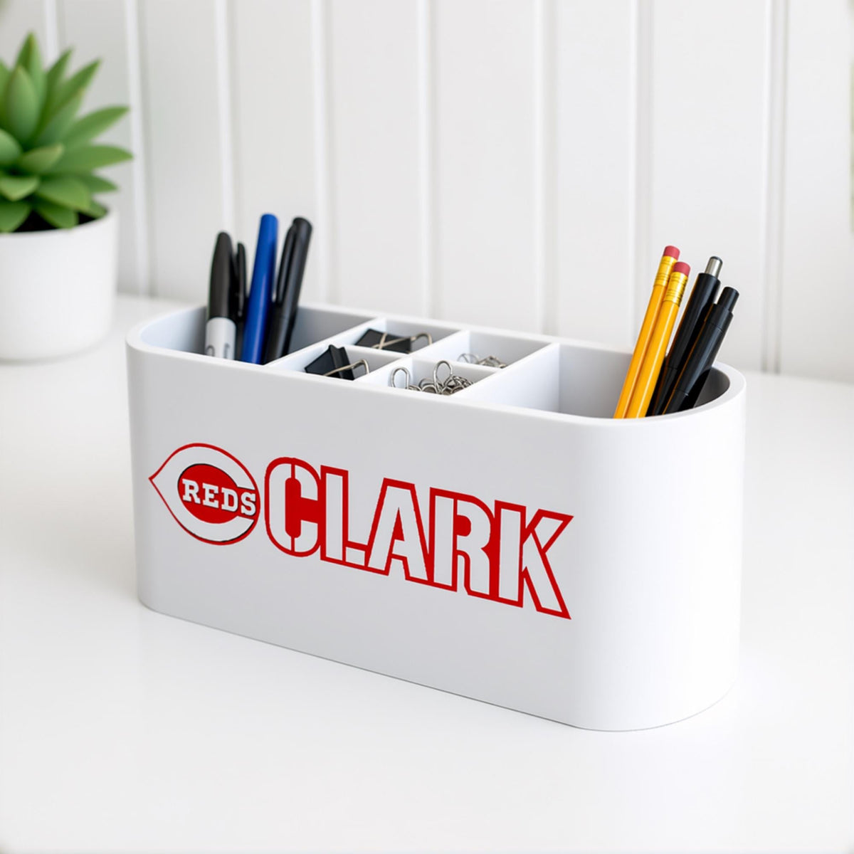Personalized Cincinnati Reds Desk Organizer