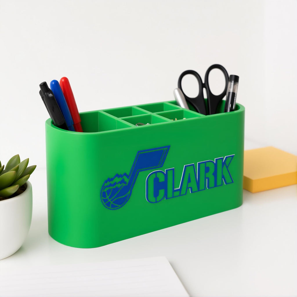 Personalized Utah Jazz Desk Organizer