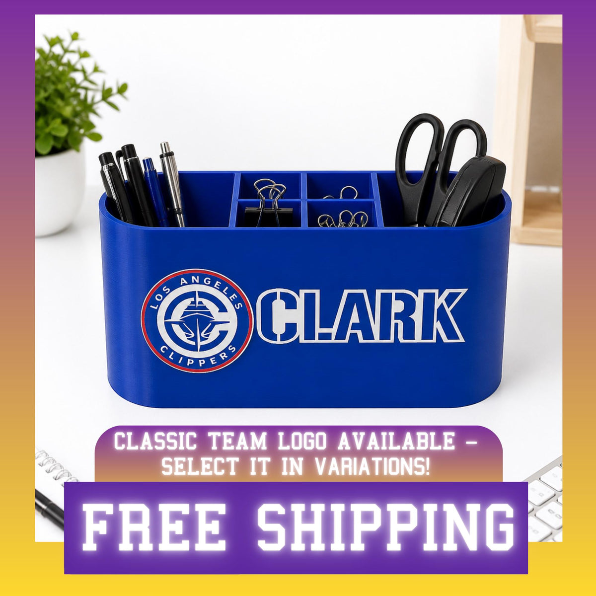 Personalized Los Angeles Lakers Desk Organizer
