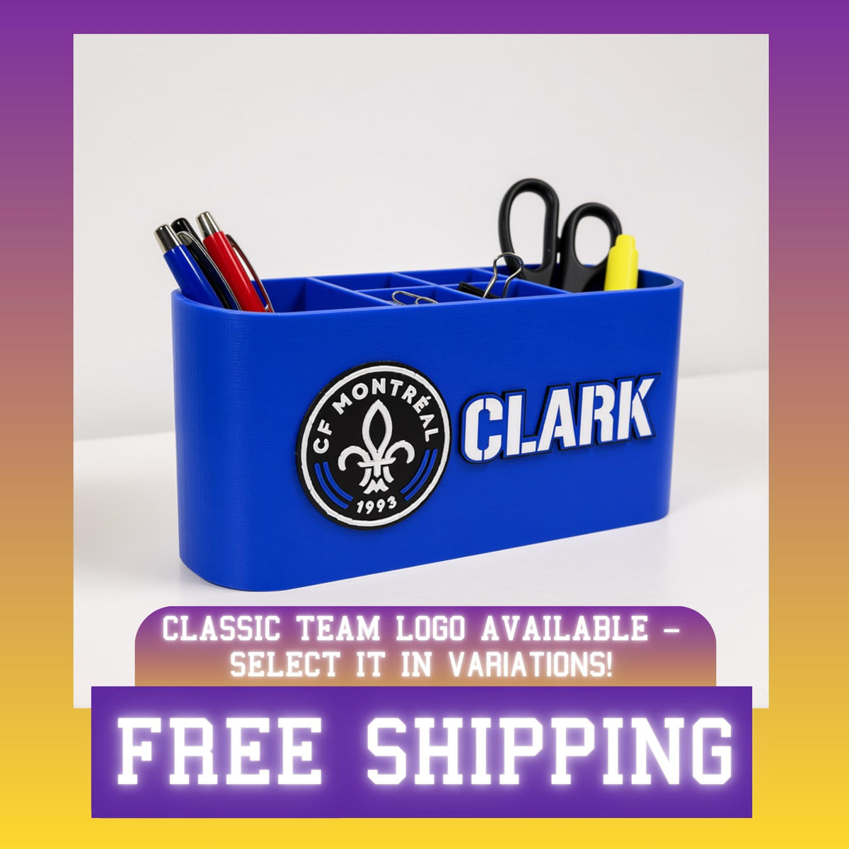 Personalized CF Montréal Desk Organizer